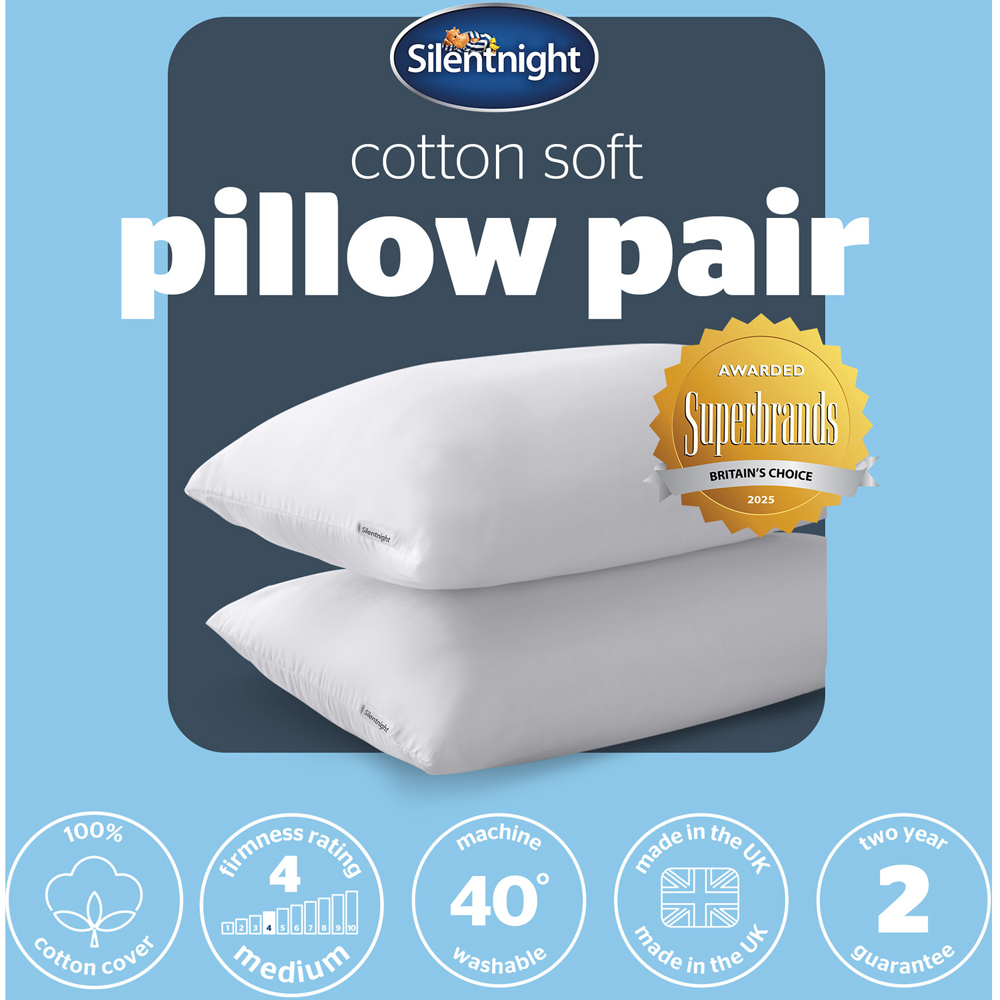 Silentnight Cotton Soft Pillow Pair White Image 8
