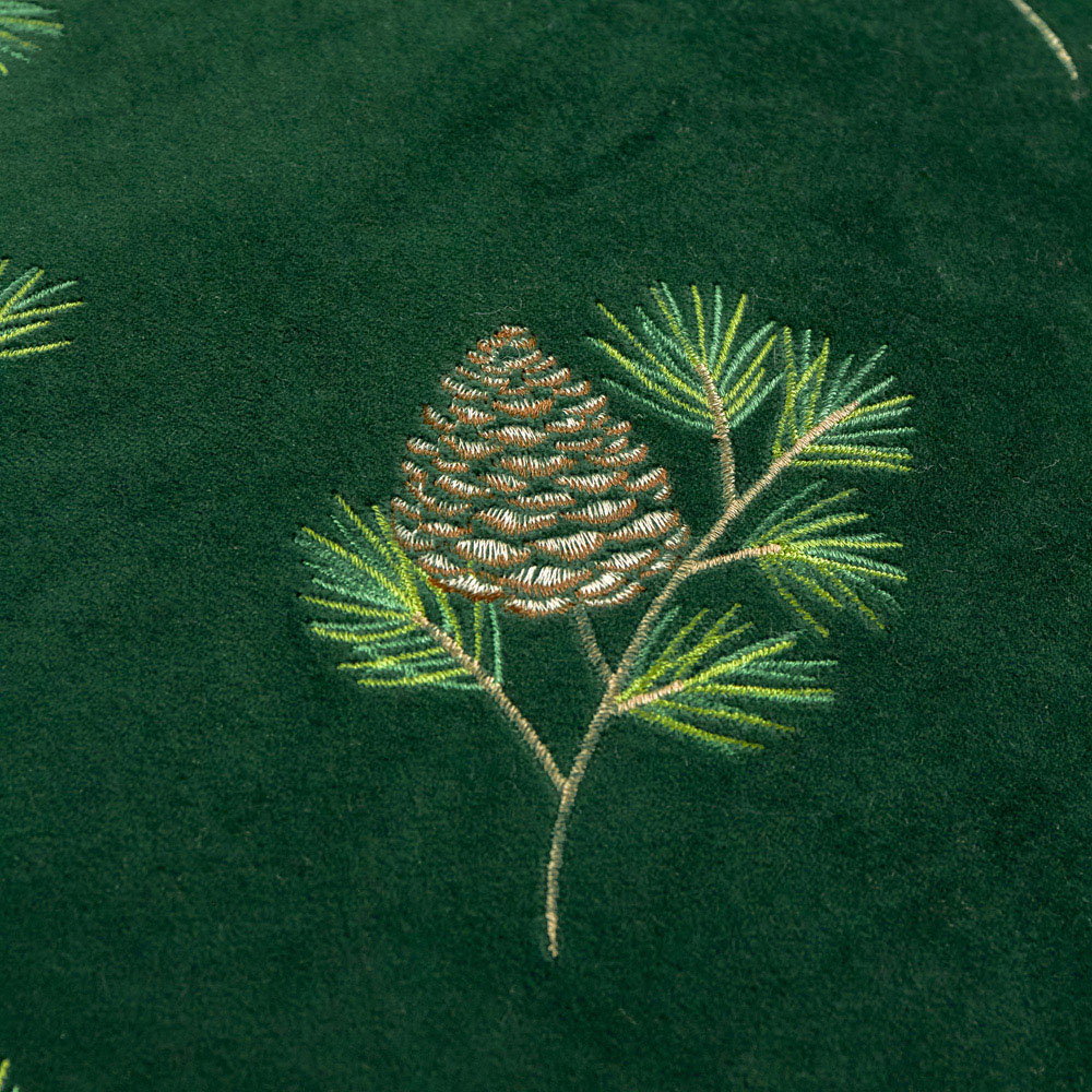 Furn Winter Pines Spruce Green Faux Fur Cushion 43 x 43cm Image 4