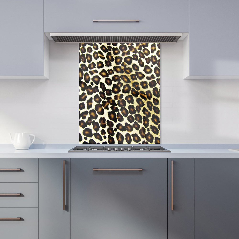 Warren Reed Designer Leopard Hide Print Glass Kitchen Splashback 75 x 60cm Image 1