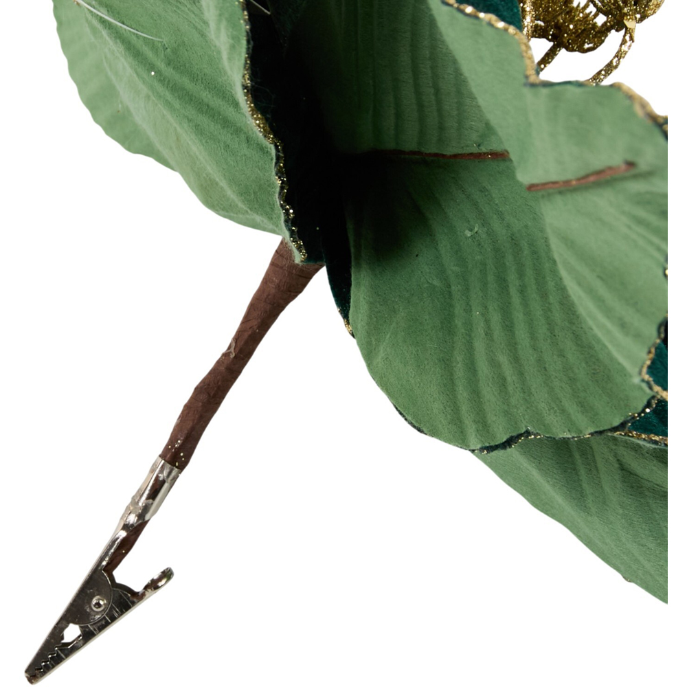 Large Poinsettia Clip Emerald Image 3