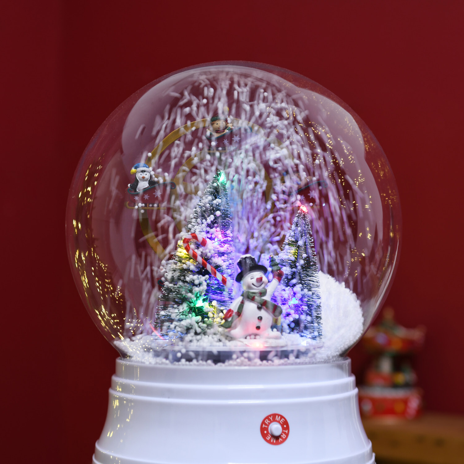 Snowing LED Christmas Lantern White Image 7