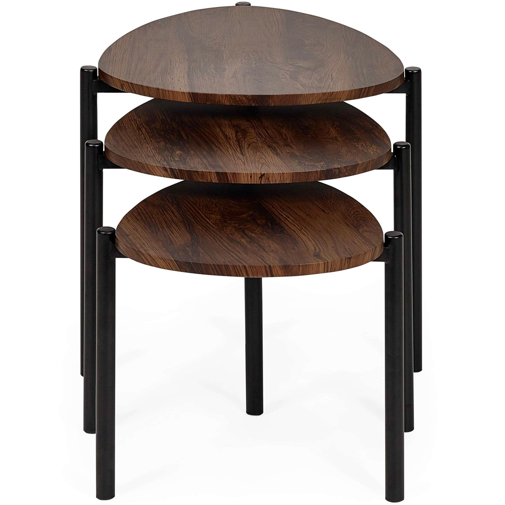 Julian Bowen Lorette Walnut Effect Teardrop Nest of Tables Set of 3 Image 4