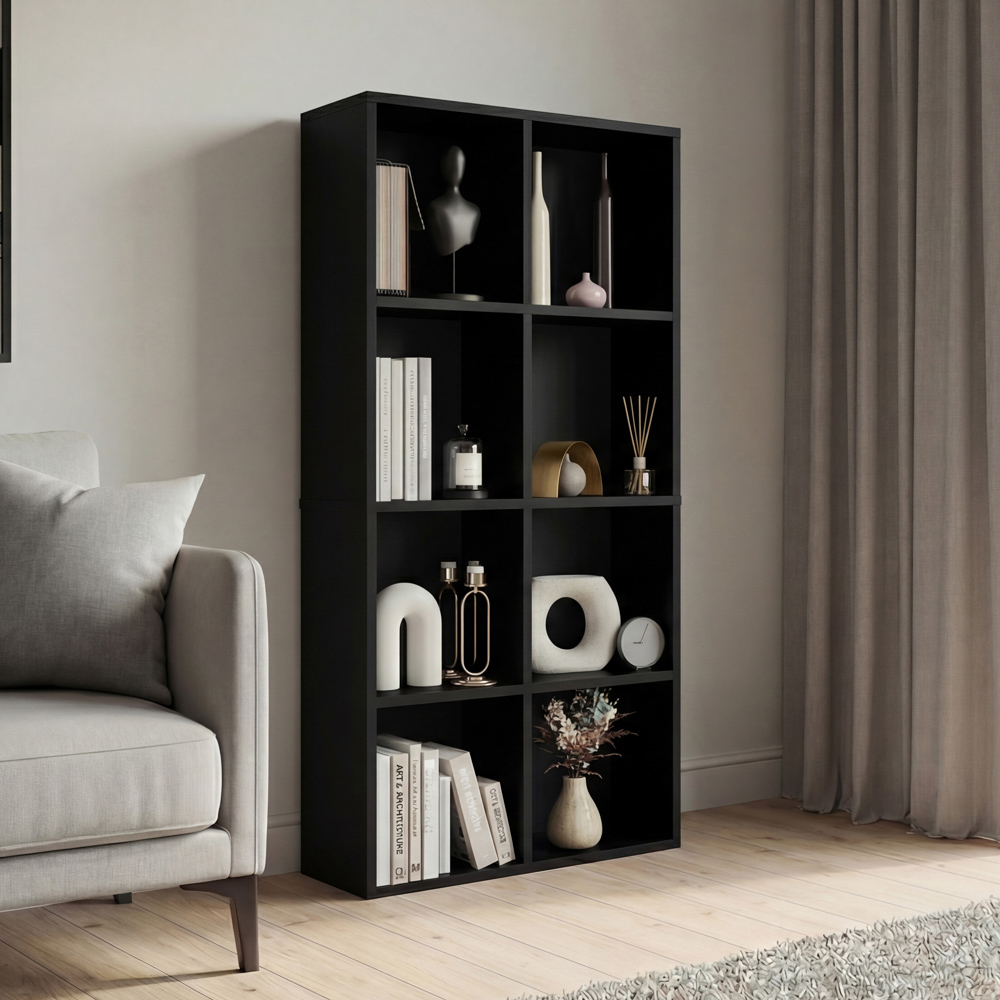 VIDA DESIGNS 8 Shelf Black Cube Storage Unit Image 3