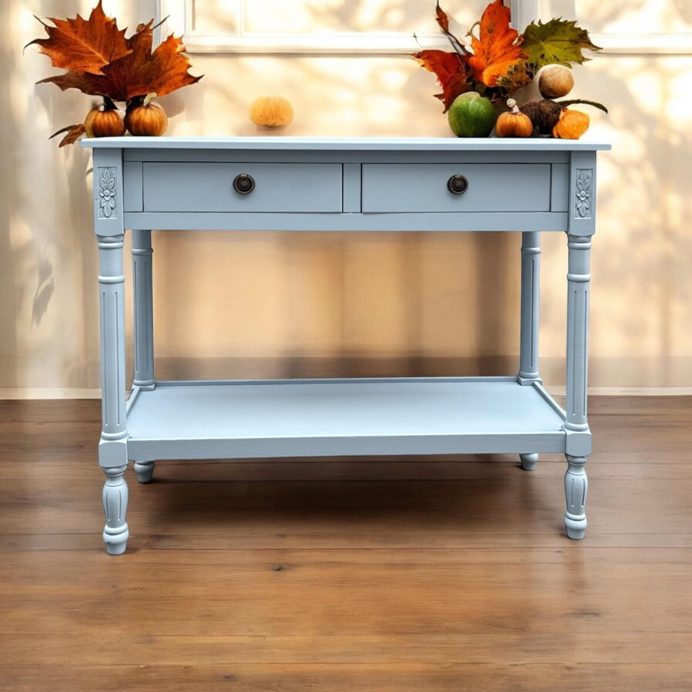 Acacia Home 2 Drawer Side Table Image 3
