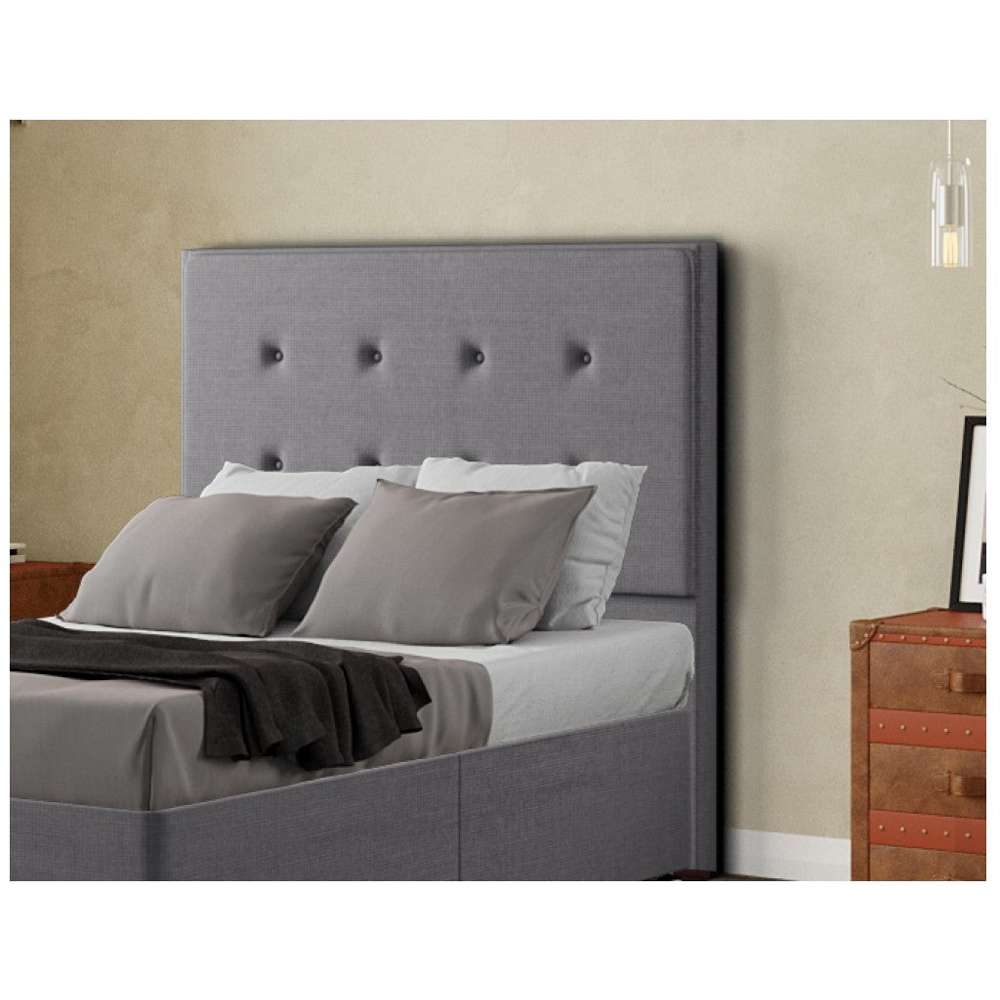 Eleganza Darlington Double Grey Linen Floor Standing Headboard Image 4