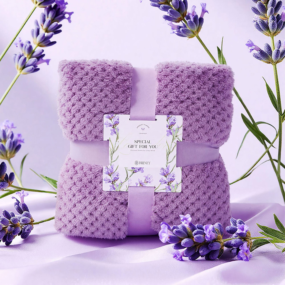 Living and Home Lavender Scented Spa Bath Gift Set with Candle Soap and Salts Image 2
