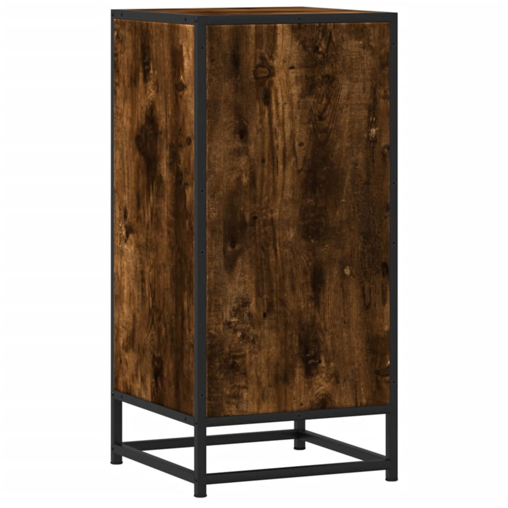 vidaXL Single Door Smoked Oak Compact Sideboard Image 6