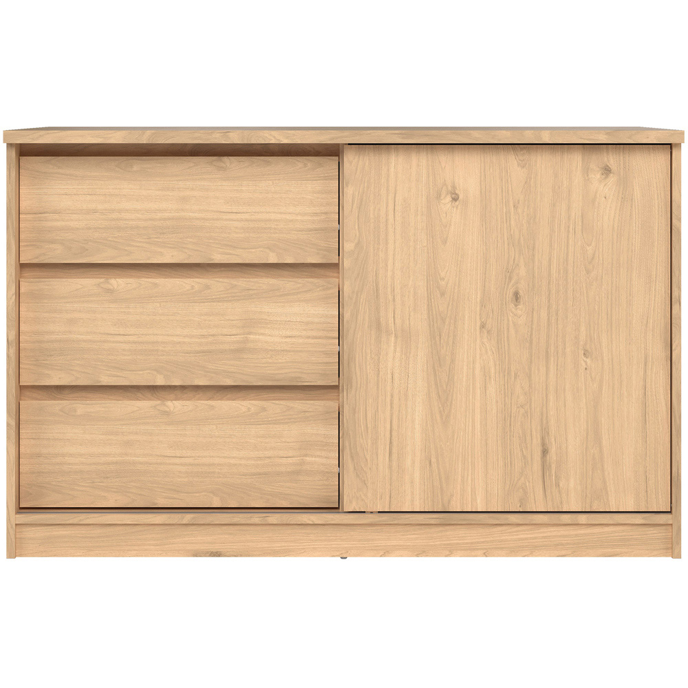 Florence Single Door 3 Drawer Jackson Hickory Oak Sliding Storage Unit Image 3