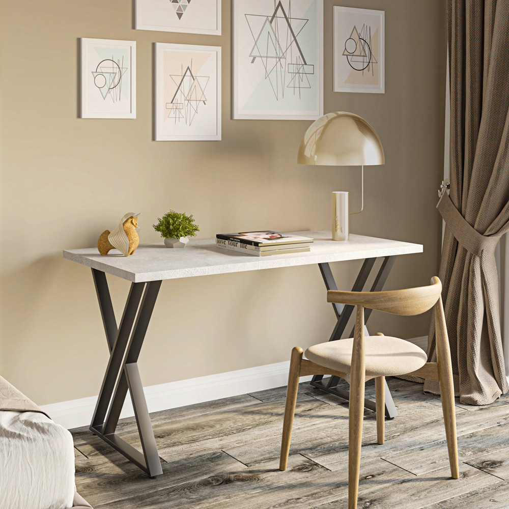 Shefa New York 6 Seater Dining Table Concrete Grey Image 4