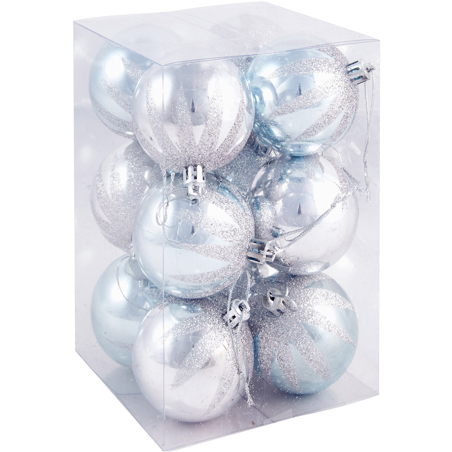 Pack of 12 Angel Whispers Baubles - Silver Image 1
