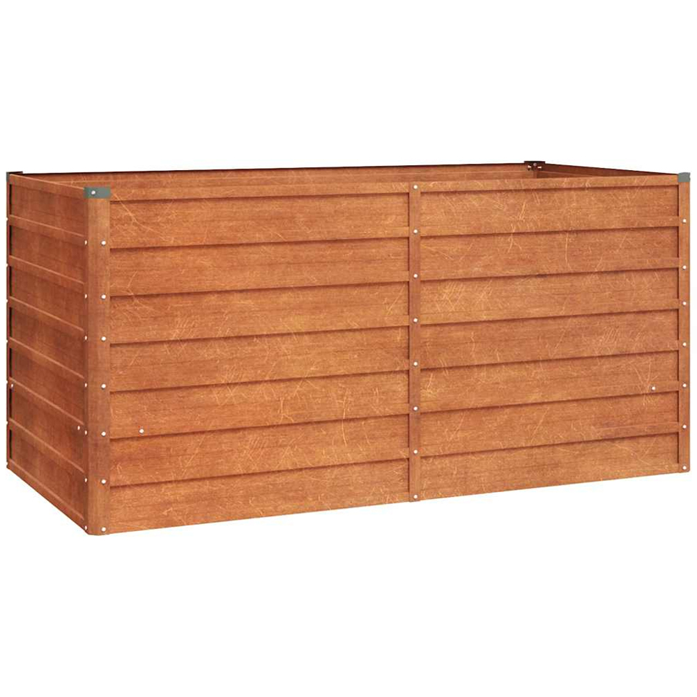 vidaXL Brown Corten Steel Raised Garden Bed 160 x 80 x 77cm Image 1