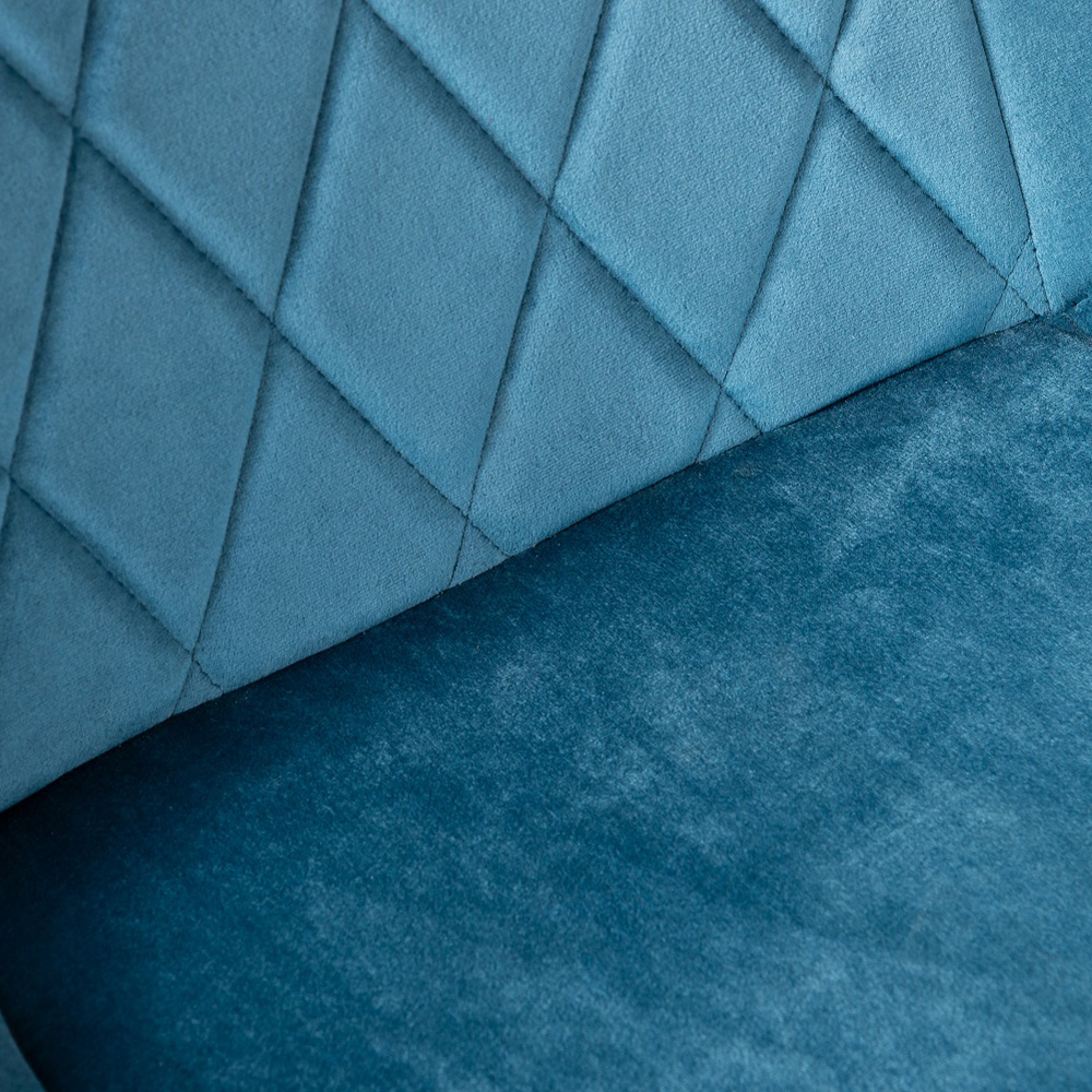 Furniturebox Elissa Cesano Marble Effect 2 Seater Round Dining Set White Blue and Chrome Image 8