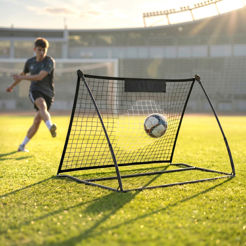 SPORTNOW Black Football Rebounder Net with Carry Bag and Ground Stakes 95 x 150 x 100cm Image 3