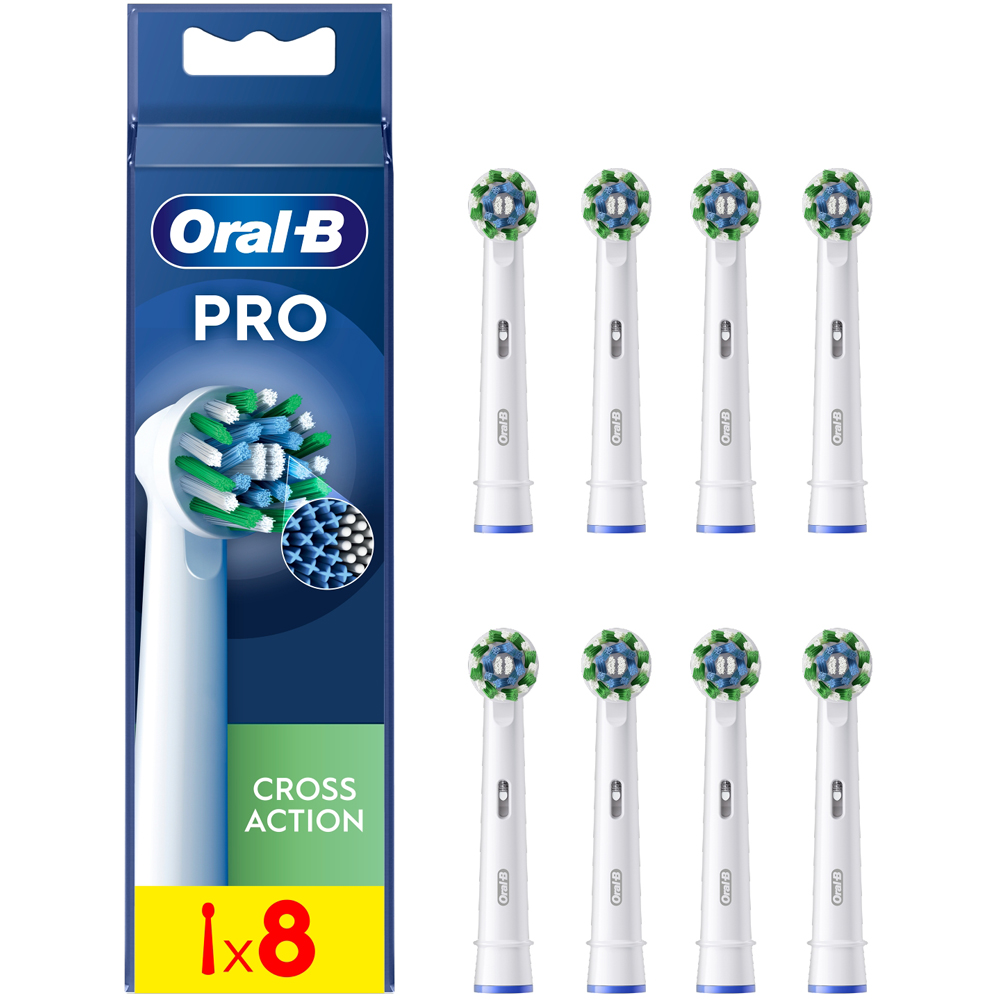 Oral-B Cross Action White X-Filaments Replacement Head 8 Pack Image 2