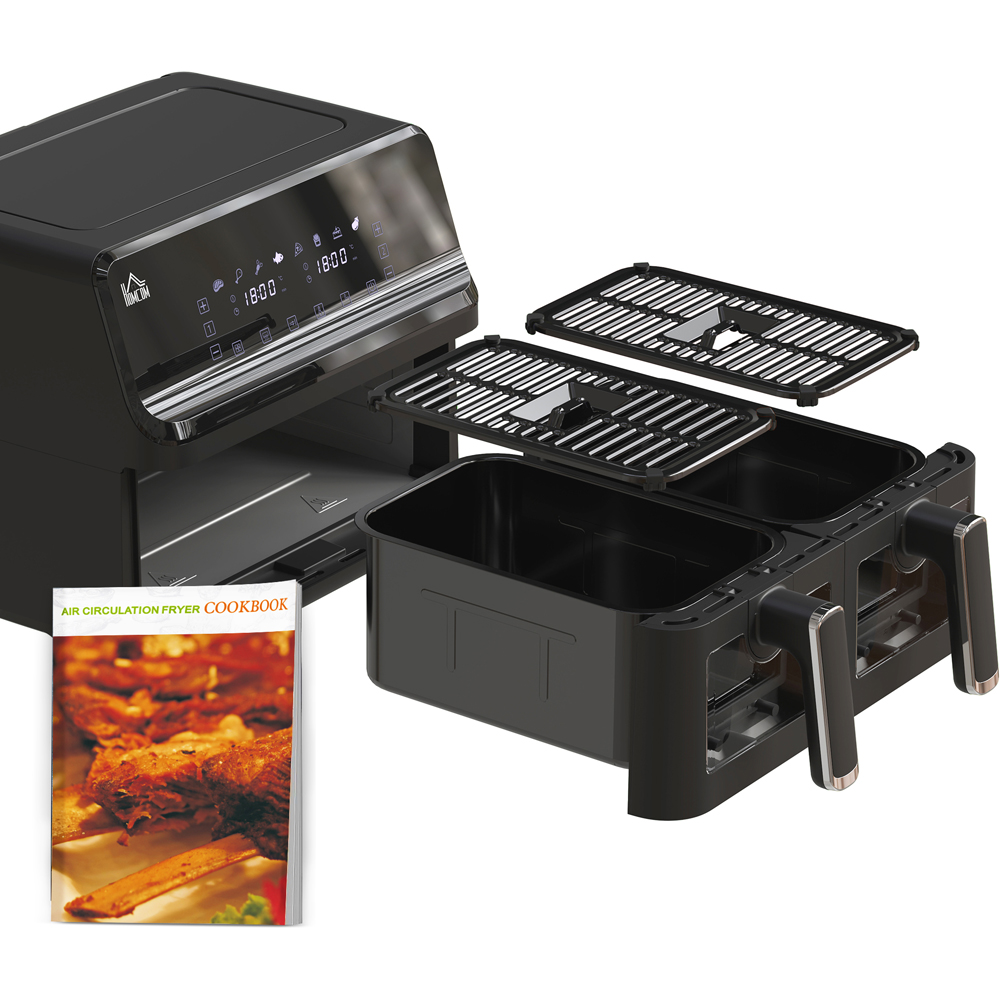 HOMCOM 800-166V70BK Black 8L Double Basket Air Fryer Image 3