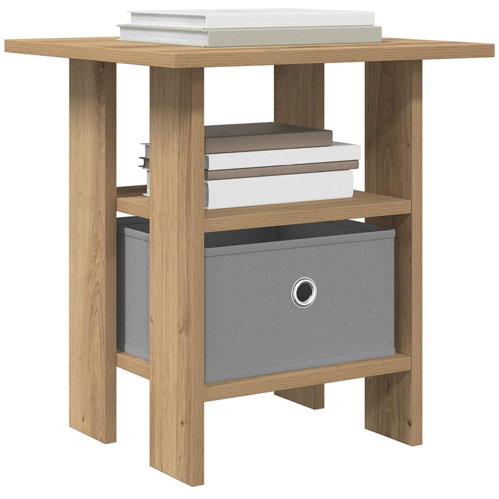 vidaXL Single Drawer Single Shelf Artisan Oak Wooden Bedside Table Image 3