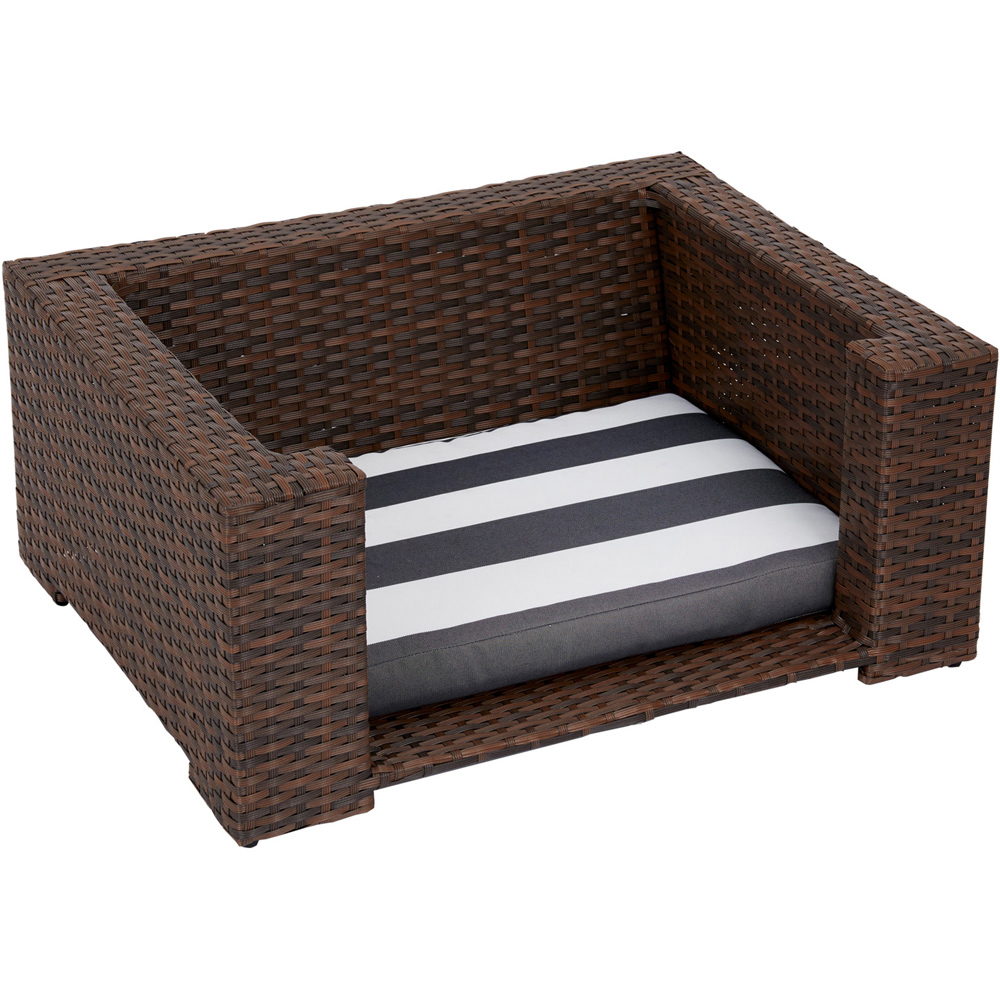 Teamson Pets Wicker Water Resistant Pet Rattan Bed with Cushion Image 1
