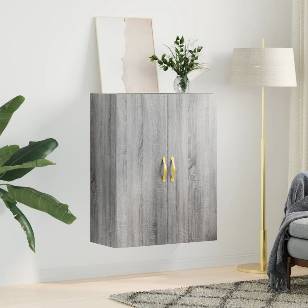 vidaXL 2 Door Grey Sonoma Wall Mounted Cabinet Image 9