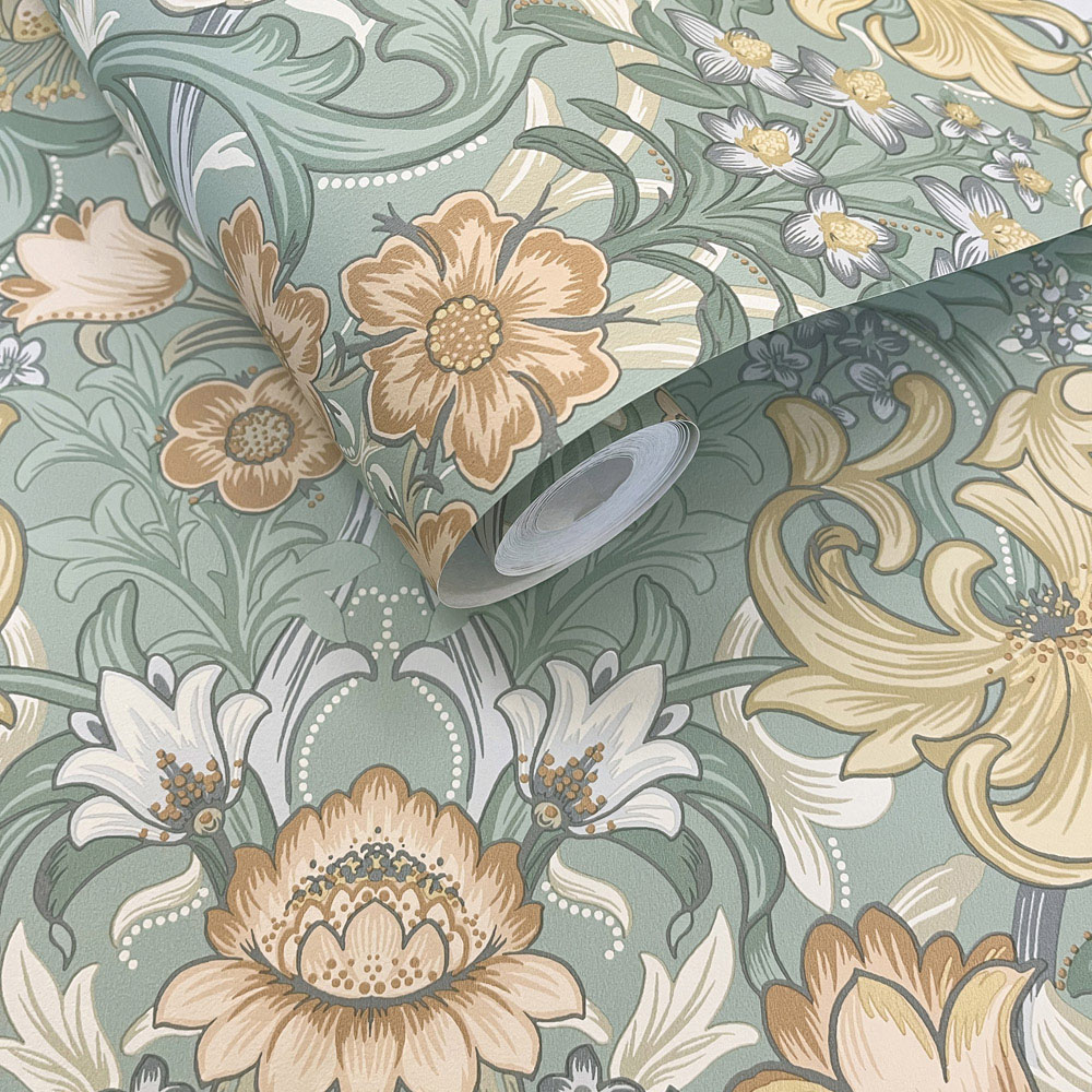 Holden Decor Ornamental Floral Aqua Wallpaper Image 2