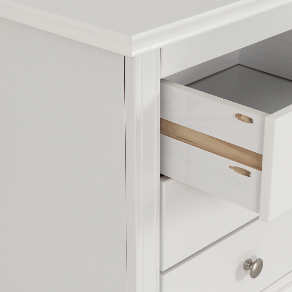 Seconique Stratford 3 Drawer White Bedside Table Image 7