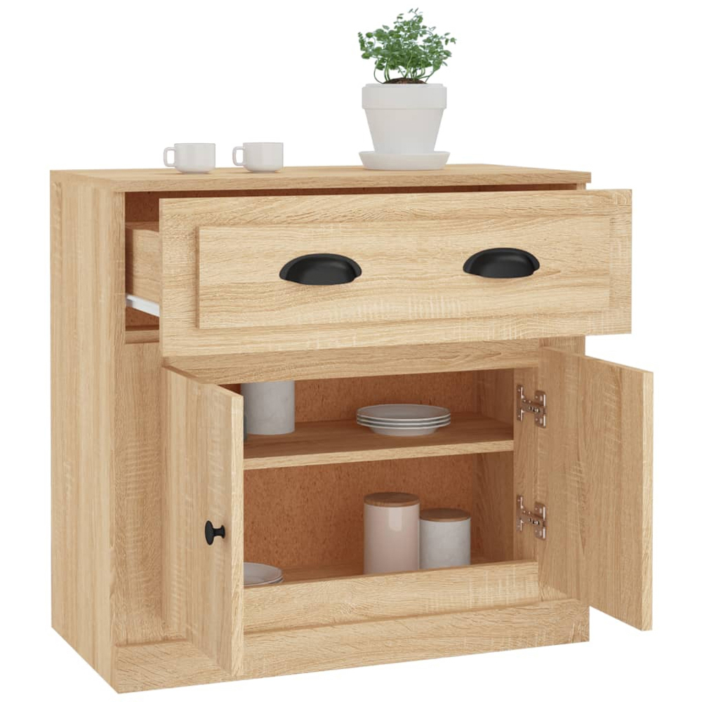 vidaXL 2 Door Single Drawer Sonoma Oak Sideboard Image 5