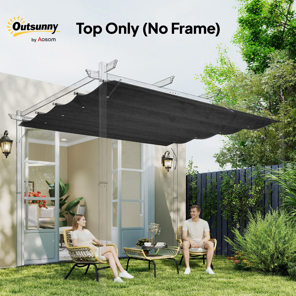 Outsunny 3 x 2m Dark Grey Retractable Sun Shade Pergola Roof Image 7