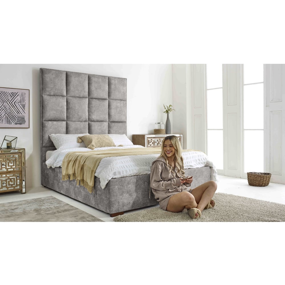 Eleganza Madelyn Super King Size Silver Oakland Fabric Bed Frame Image 6