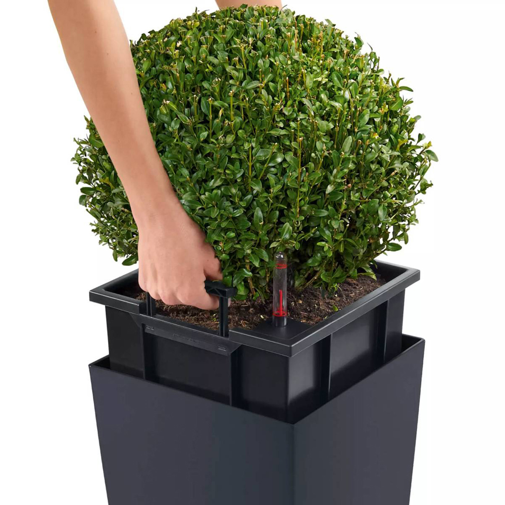 Lechuza Cubico Colour 30 Slate Poly-Resin Self-Watering Planter 56cm Image 4