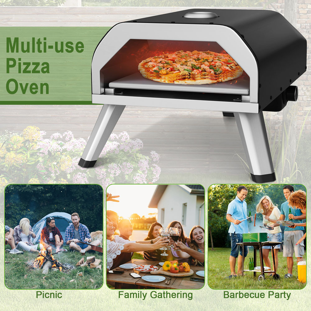Costway Black Stainless Steel Pizza Maker Image 7