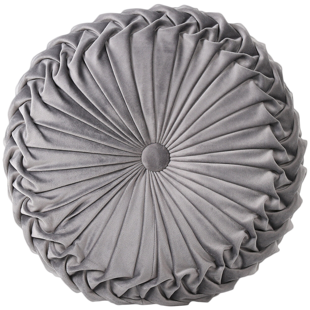 Divante Isabel Charcoal Pleated Cushion Image 1