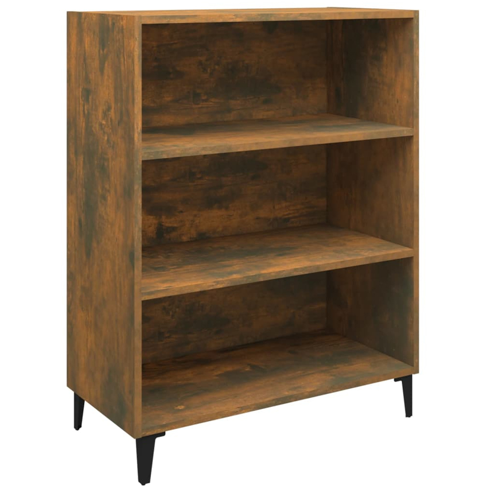 vidaXL 3 Open Shelf Smoked Oak Sideboard Image 2