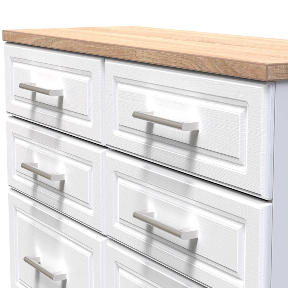 Crowndale Kent 6 Drawer White Ash and Modern Oak Midi Chest of Drawers Image 5