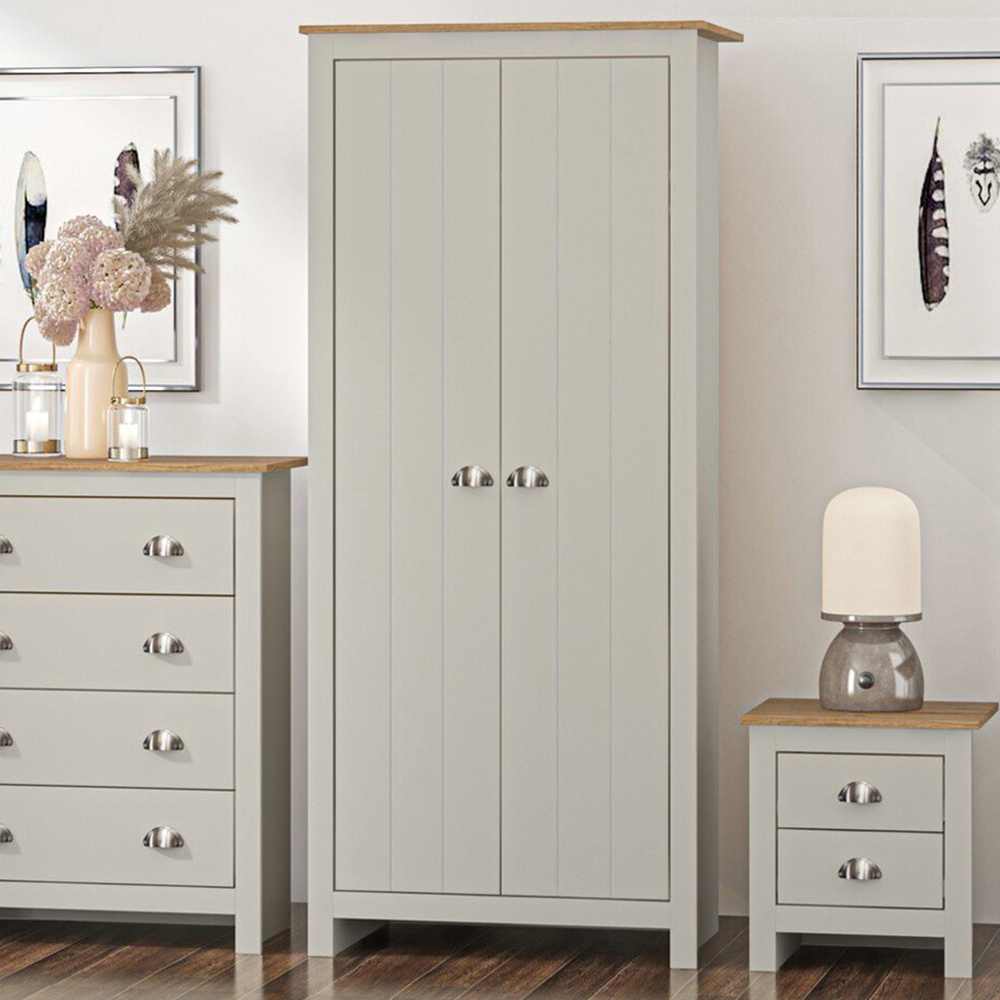 Lexington 2 Door Grey Wardrobe Image 1