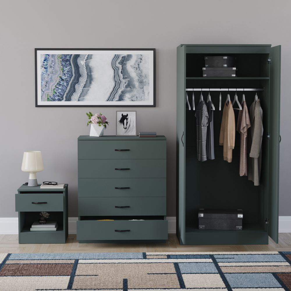 VIDA DESIGNS Riano Green 3 Piece Bedroom Furniture Set Image 3