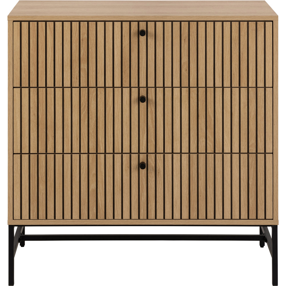 Florence Albany 3 Drawer Oak Chest of Drawers Image 3