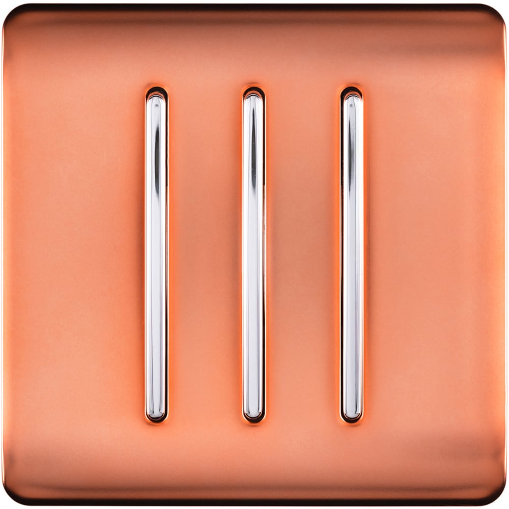 Trendi Switch 3 Gang 10amp 1 or 2 Way Copper Rocker Light Switch Image 1