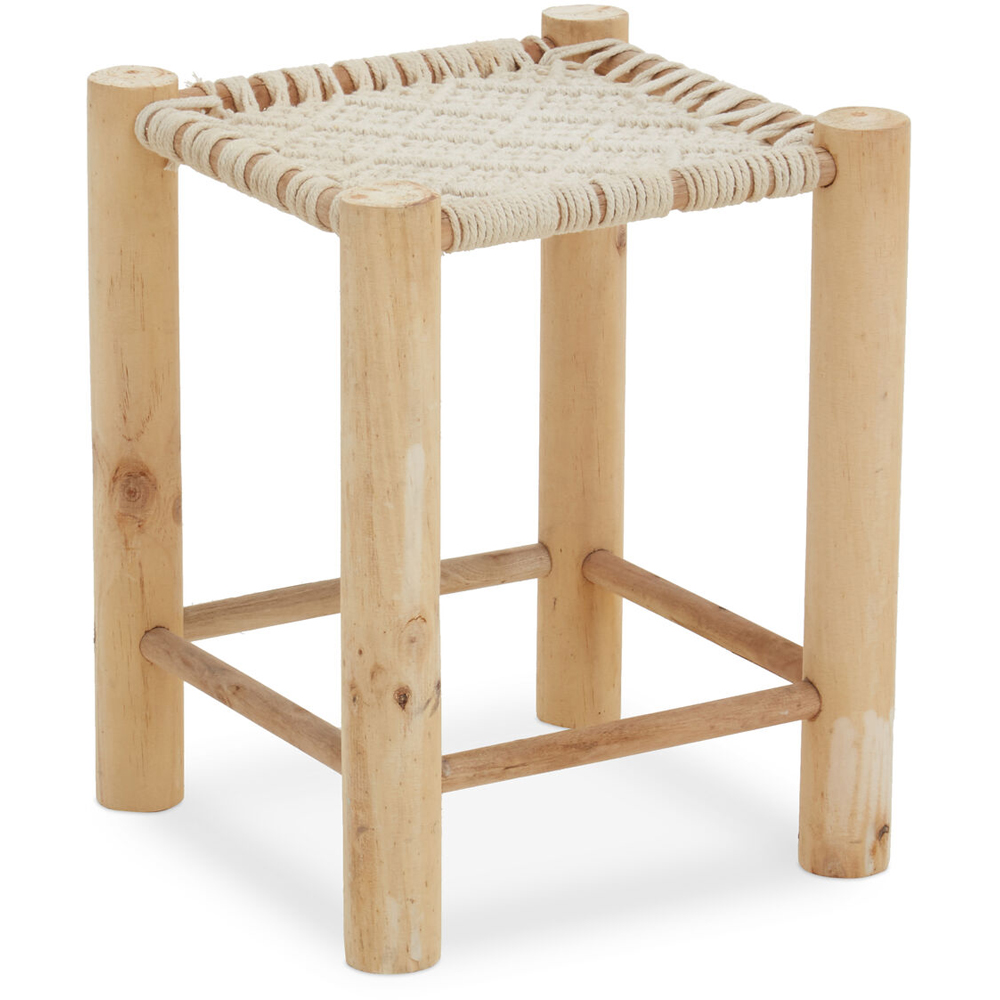 Premier Housewares West Village Off White Stool Image 2
