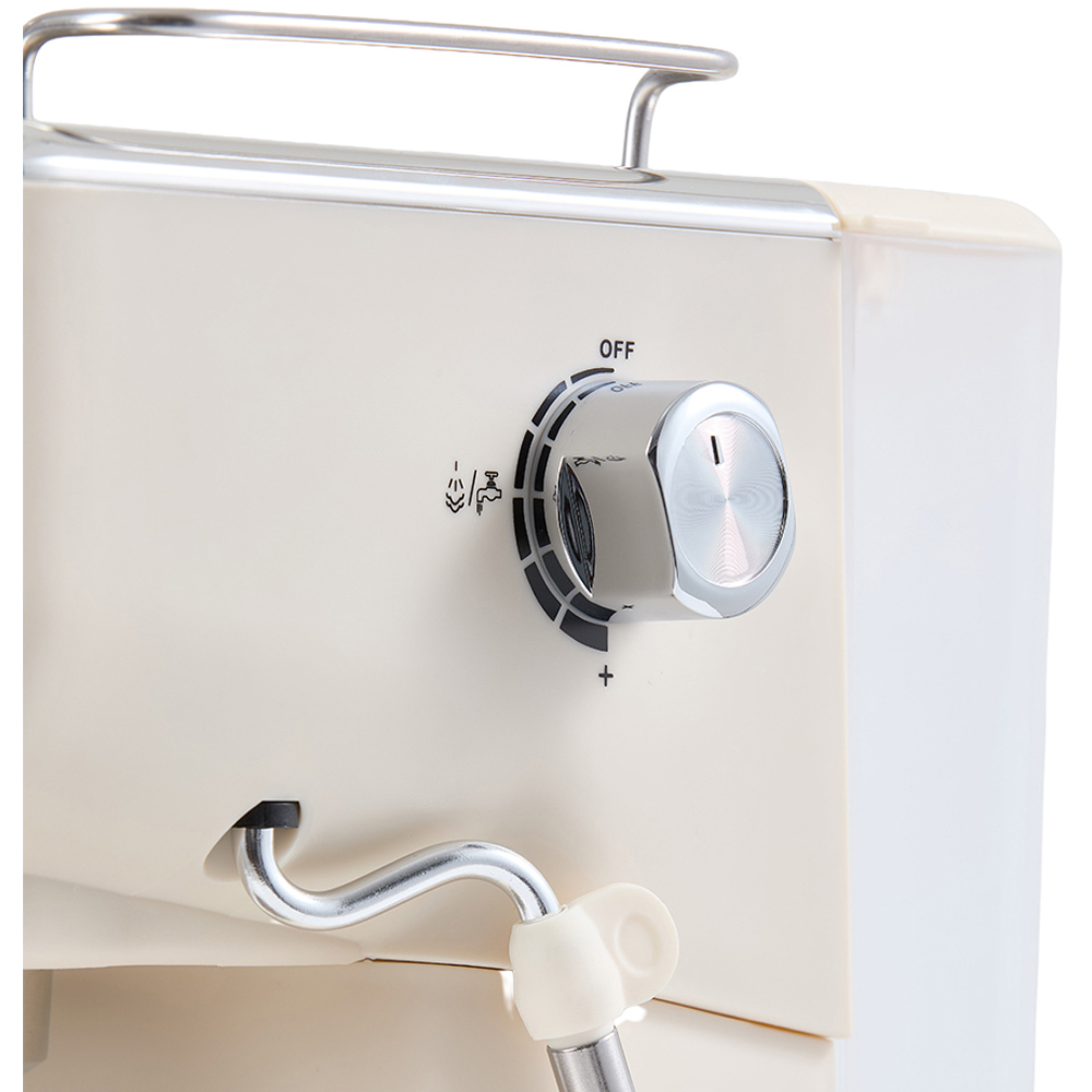 Living and Home EK020004 Retro Cream 1.5L Espresso Machine with Steam Milk Frother Image 3
