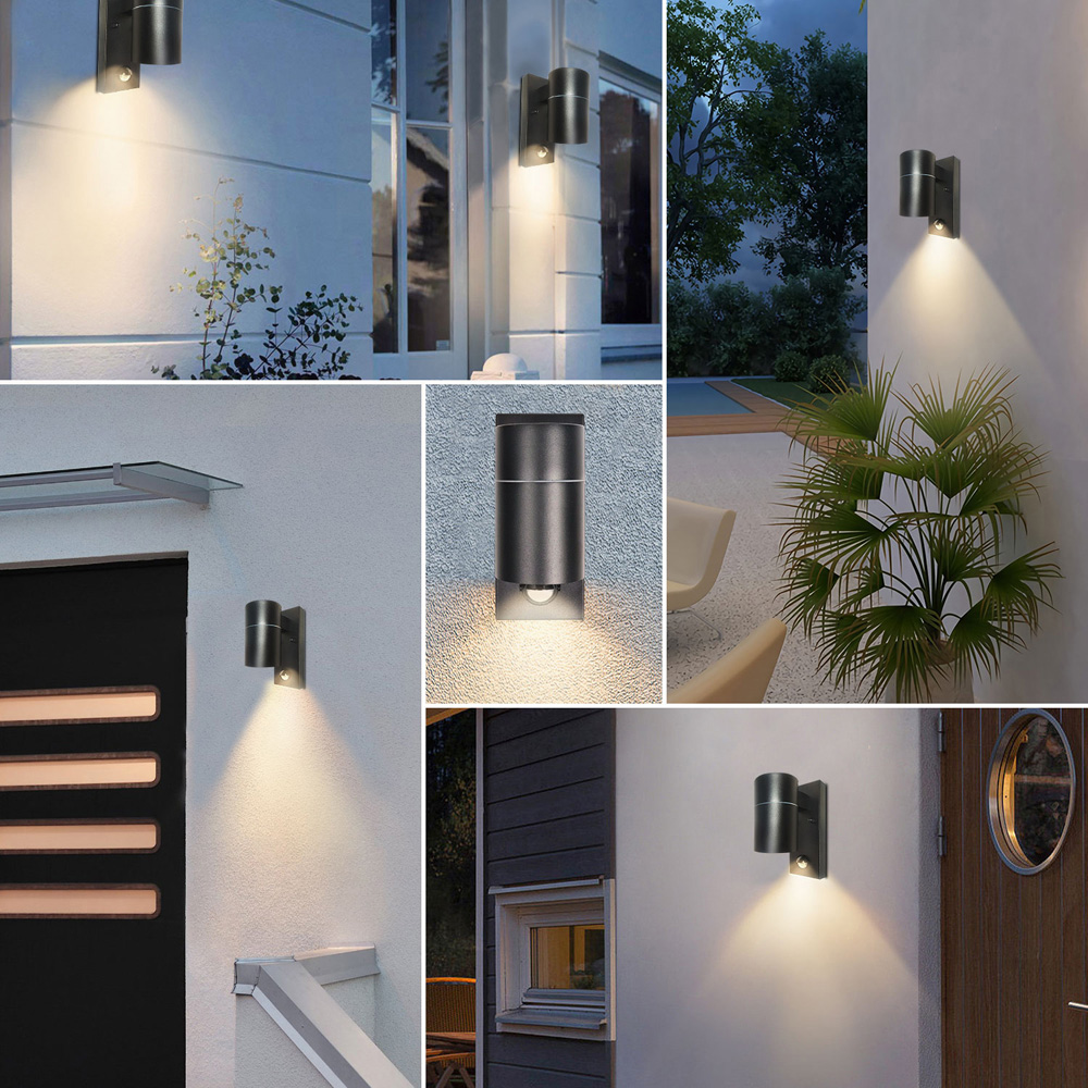 ExtraStar Black Stainless Steel Wall Downlight with Motion Sensor Image 3