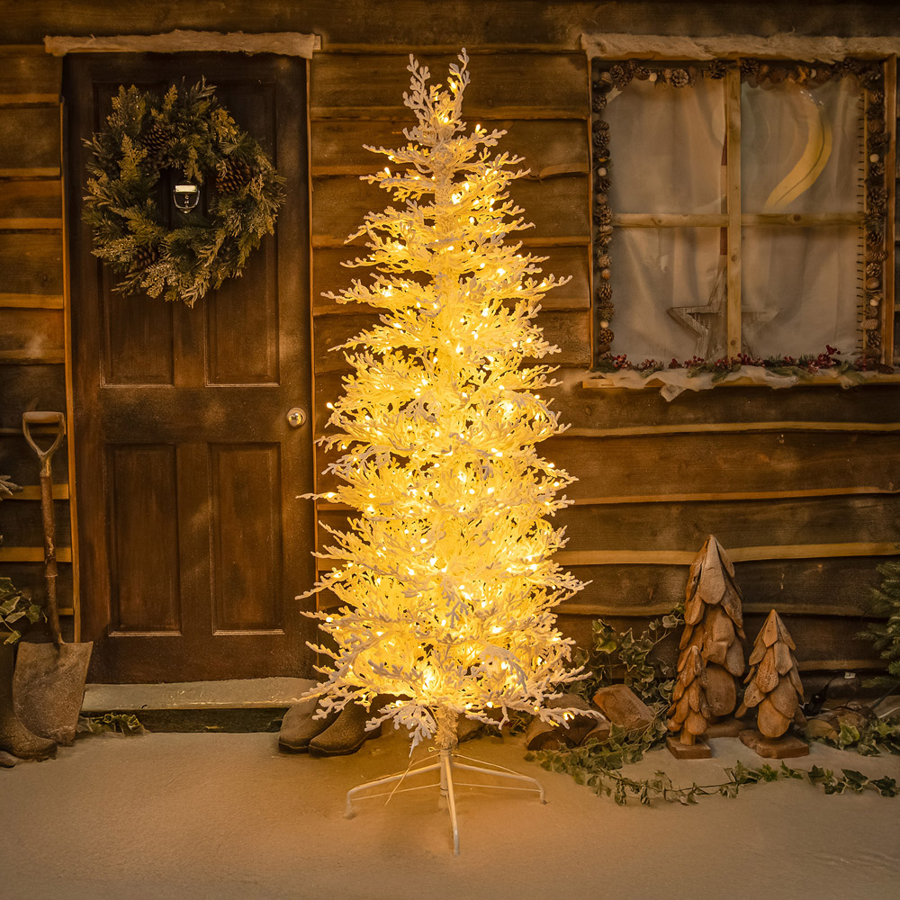 The Christmas Centre 300 Warm White LED Pre-Lit Snow Effect Light-Up Xmas Tree 6ft Image 8