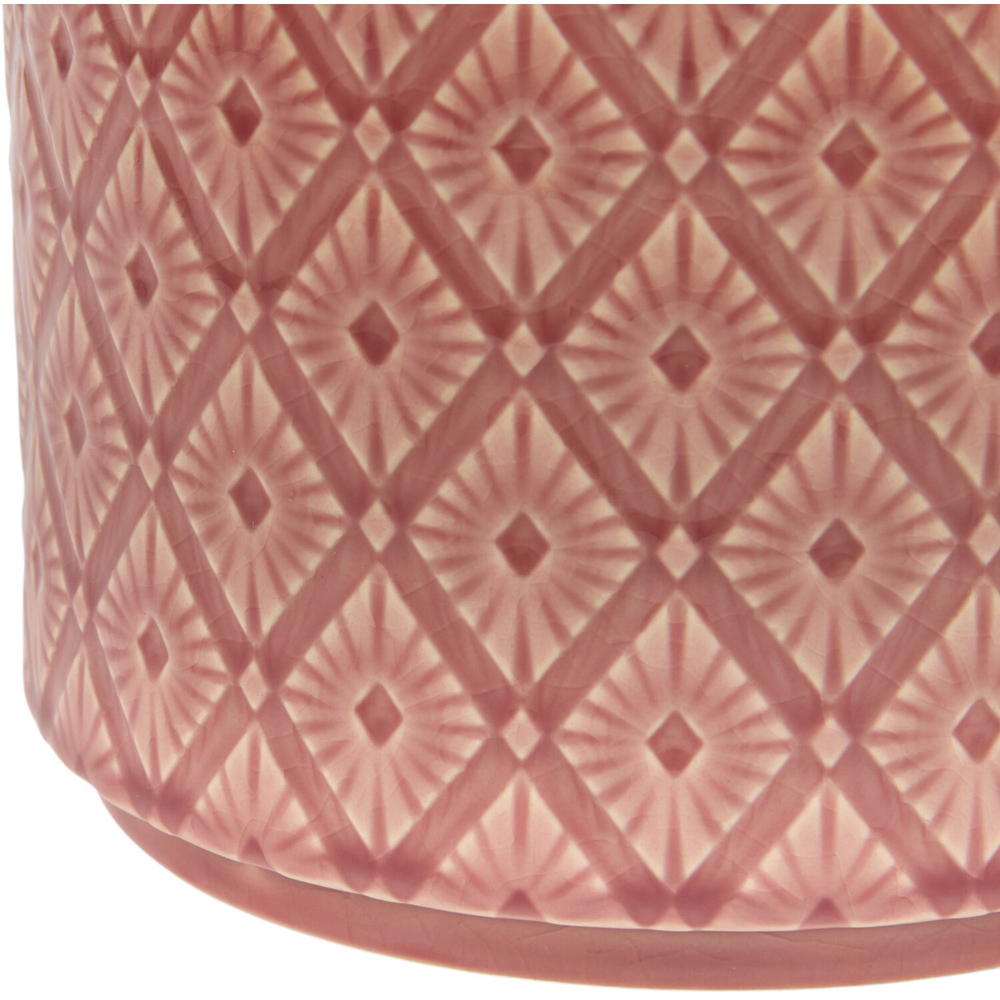 Patterned Plant Pot Pink 14cm Image 3