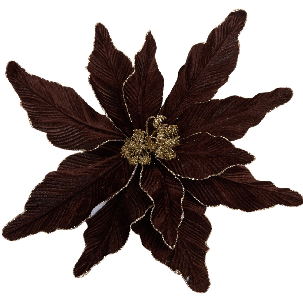 Large Poinsettia Clip Chocolate Image 1