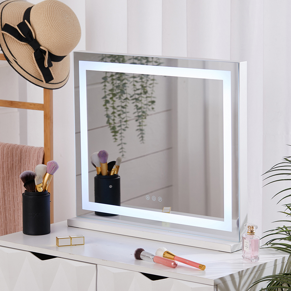 Living and Home White Contemporary LED Vanity Makeup Mirror 50 x 42cm Image 8