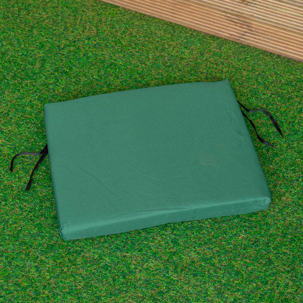Samuel Alexander Single Seater Green Wooden Garden Chair Cushion Base 52 x 41cm Image 4
