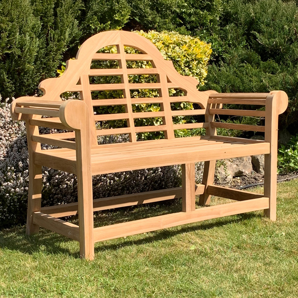 Acacia Home KD Lutyen 2 Seater Natural Wood Garden Bench Image 1