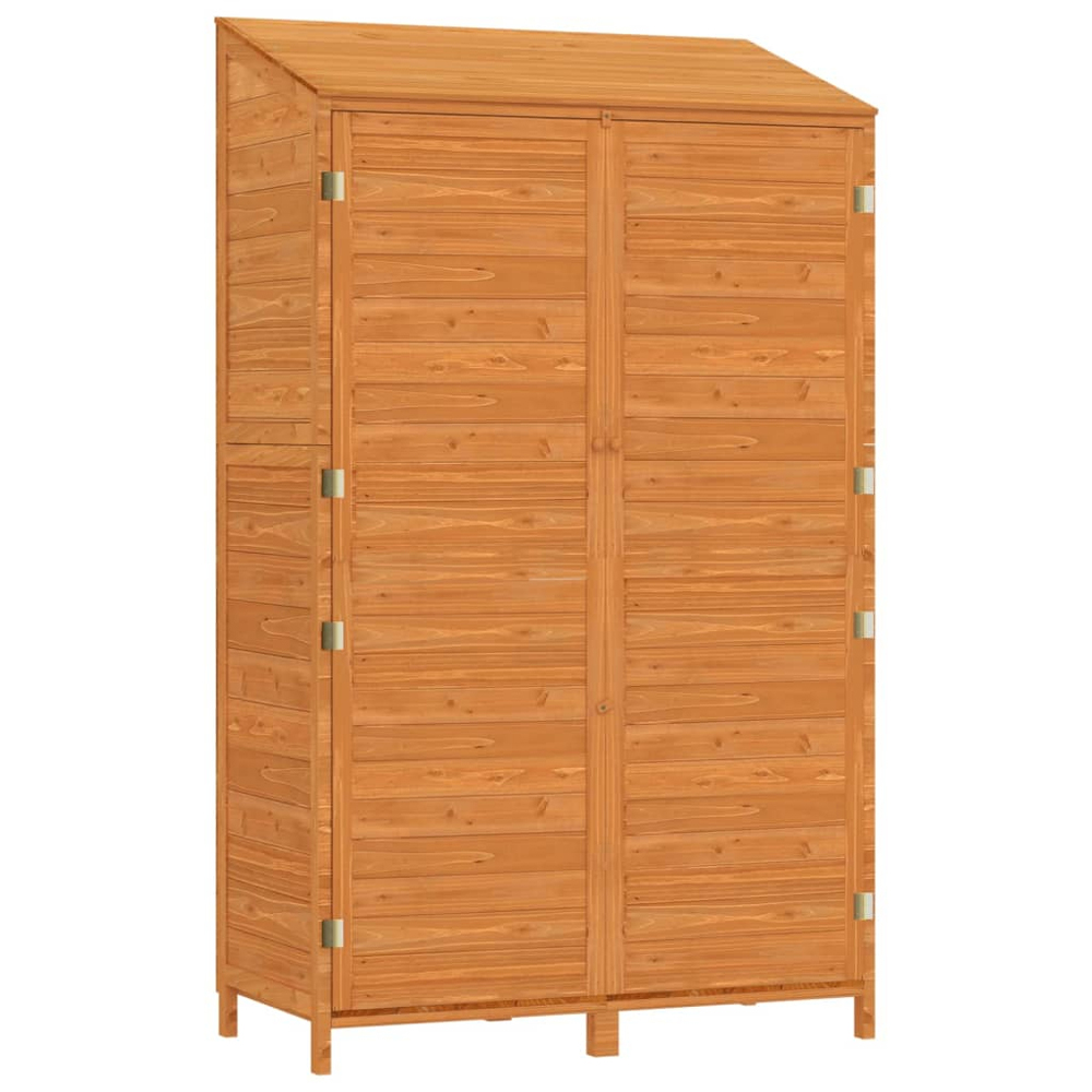 vidaXL 3.3 x 1.7ft Brown Wooden Pent Garden Shed Image 1