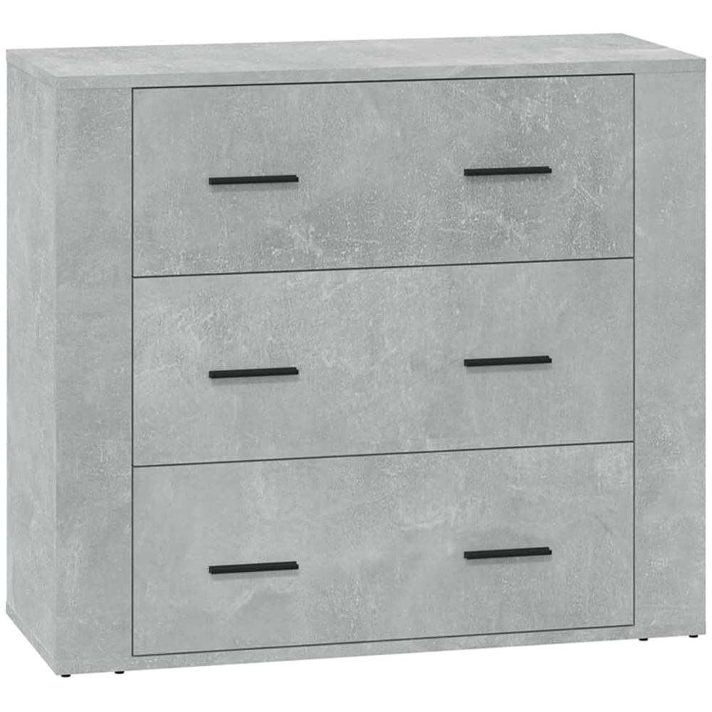 vidaXL Concrete Grey Wooden Sideboard 3 Piece Image 5