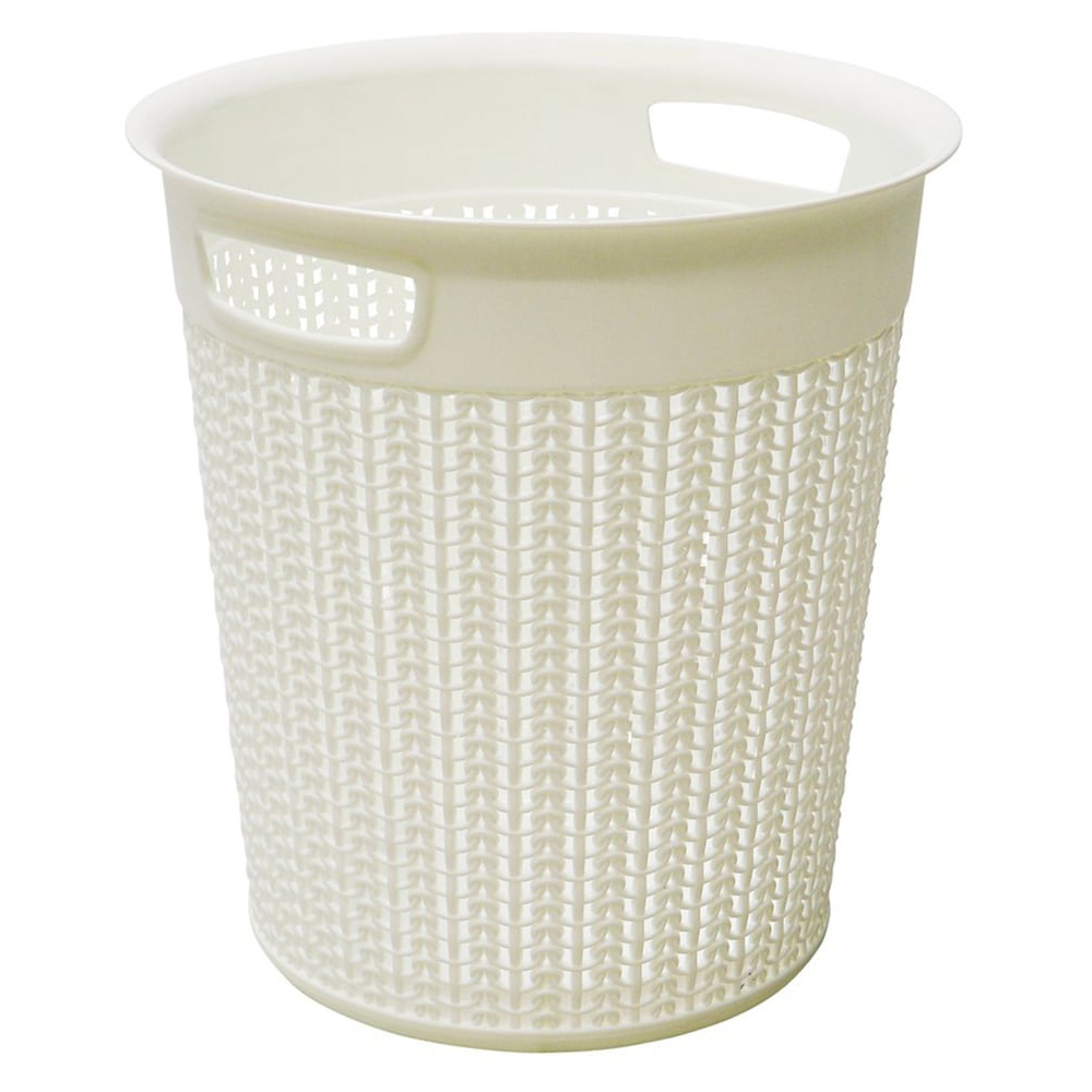 JVL Loop White Waste Paper Bin 12L Image 1