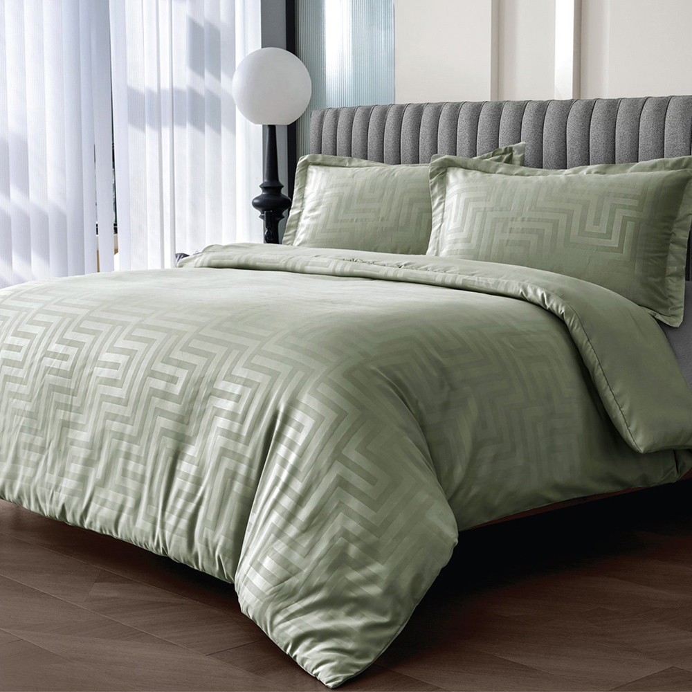 Velosso Larson Double Sage Stripe Duvet Set Image