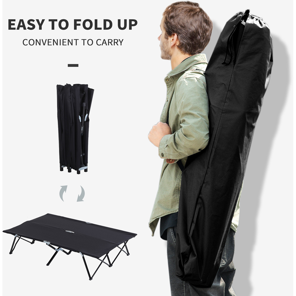 Outsunny Double Black Portable Camping Cot Image 5
